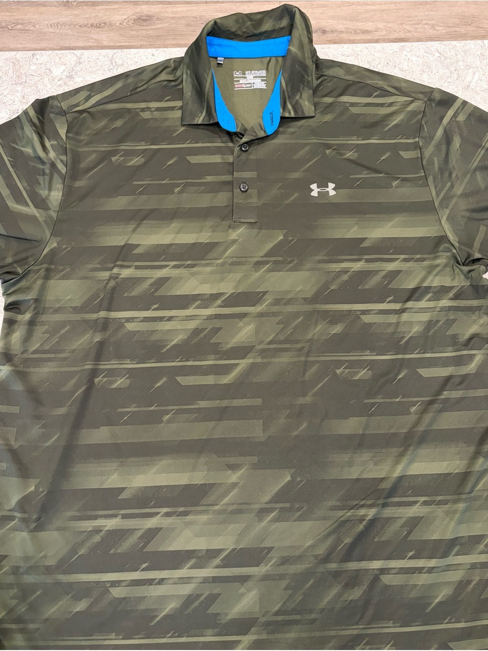 Under Armour Men’s Olive Green Camo Heat Gear Performance Polo-XXL